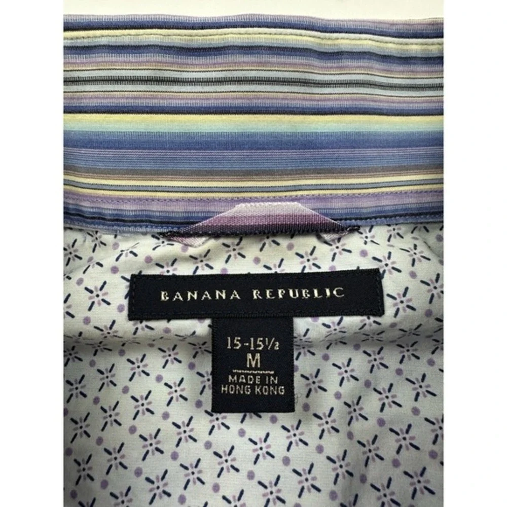 Banana Republic Button Up Mens‎ Medium 15-15.5 Striped French Cuffs